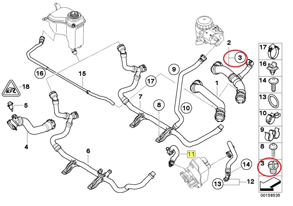 BMW 3-5 SERİSİ RADYATÖR HAVA ALMA TAPASI KALINDİŞ E87.E36.E46.E39.E90.E92.E46.E93.E60.X1.X3.X5. YAN SANAYİ