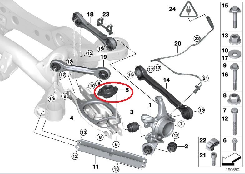 BMW 1-3 SERİSİ ARKA AMORTİSÖR ALT TAKOZU E87.E90.E92 LEMFÖRDER
