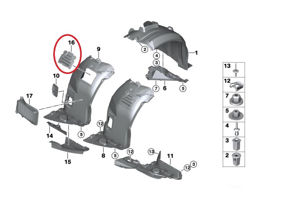 BMW 3 SERİSİ ÇAMURLUK DAVLUMBAZ KAPAĞI  - R - E90 YAN SANAYİ