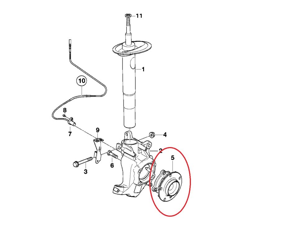 BMW 5 SERİSİ ÖN PORYA BİLYASI E39 YAN SANAYİ