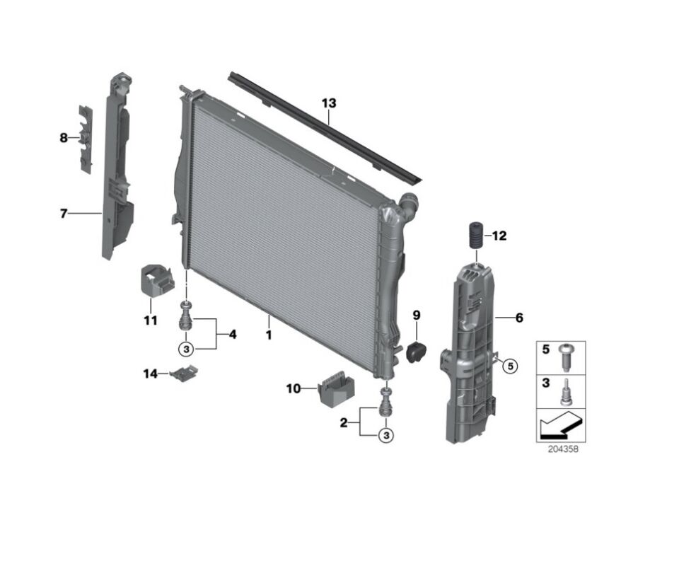 BMW 1-3 SERİSİ RADYATÖR YAN KAPLAMASI L E87.E90.E92.E93 YAN SANAYİ