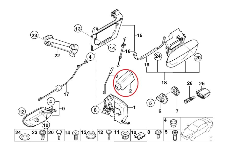 BMW 5-7 SERİSİ KAPI MERKEZİ KİLİT MOTORU E38.E39 YAN SANAYİ