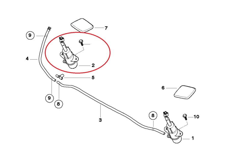 BMW X5 SERİSİ FAR YIKAMA FİSKİYESİ - R - E70 YAN SANAYİ