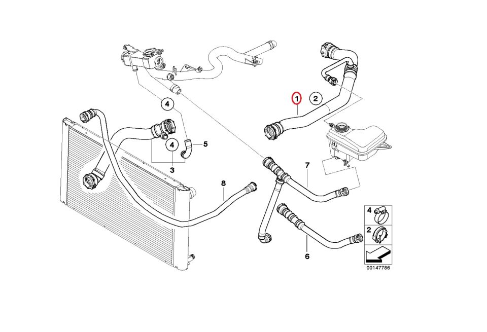 BMW 5 SERİSİ RADYATÖR ÜST HORTUMU E60.E61 YAN SANAYİ