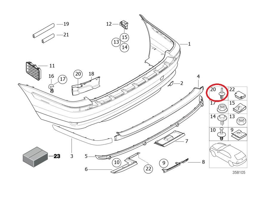 BMW 3-5 SERİSİ TAMPON KLİPSİ - BAŞSIZ - E39.E46.E36 10LU YAN SANAYİ
