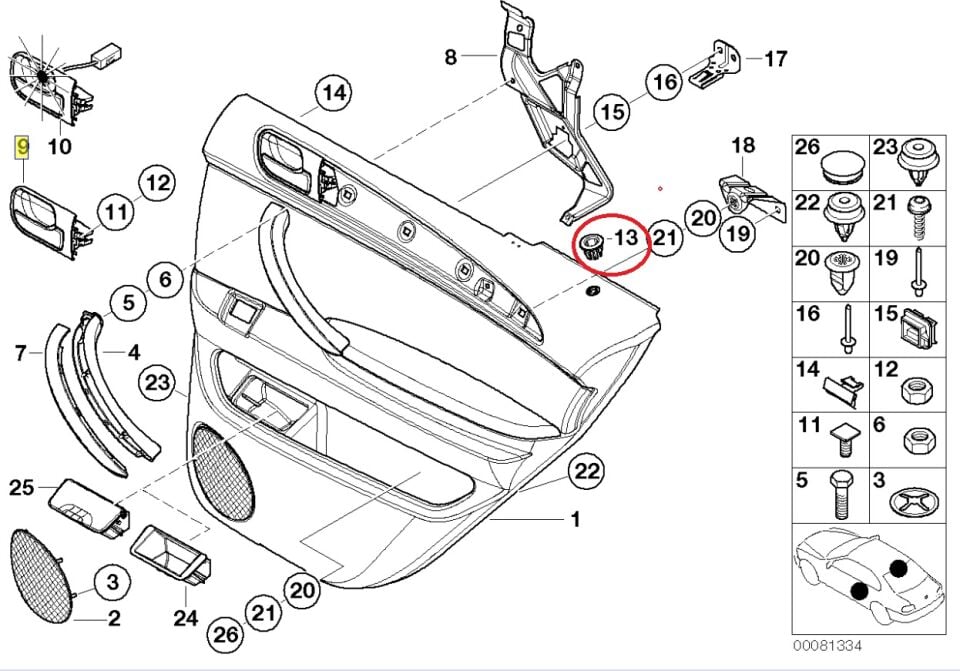 BMW X5 SERİSİ KAPI DÖŞEME KİLİT DİL ÇERÇEVESİ E53 4 LÜ YAN SANAYİ