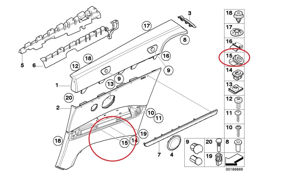 BMW 3-5 SERİSİ MAUN KLİPS - BEYAZ - E38.E39.E93 10 LU YAN SANAYİ