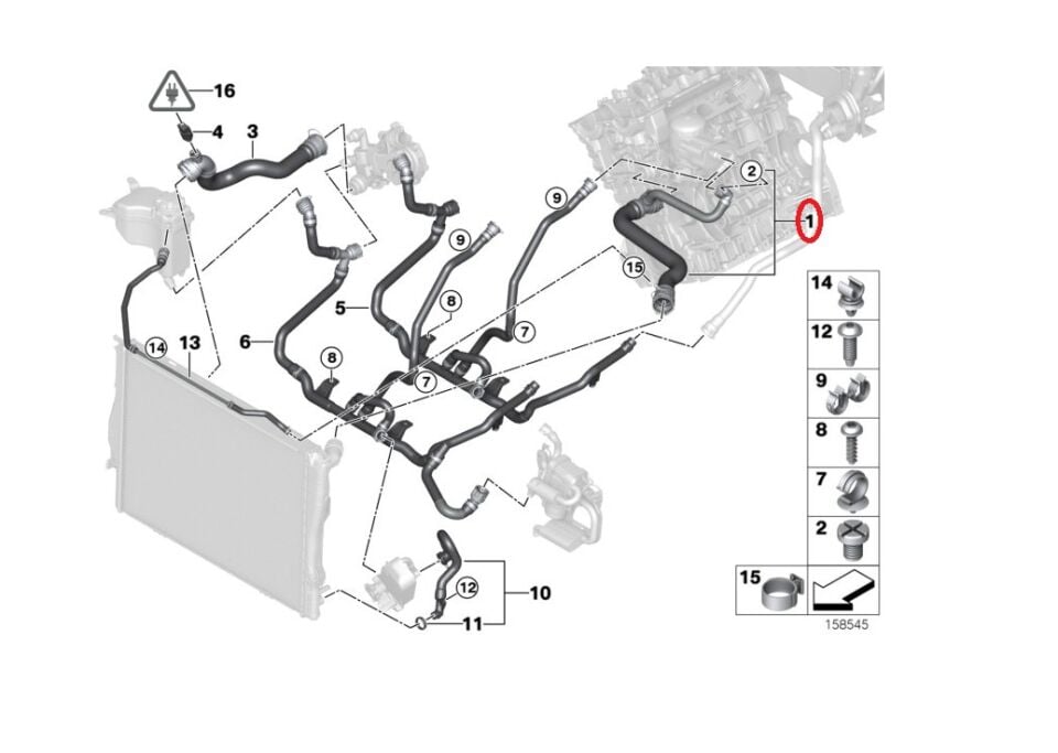 BMW 3 SERİSİ RADYATÖR ÜST HORTUMU E90.E91.E92 YAN SANAYİ