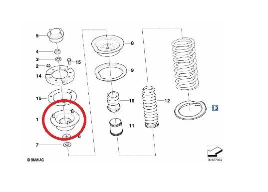BMW 3 SERİSİ ÖN AMORTİSÖR ÜST TAKOZU E36 2 Lİ FEBİ