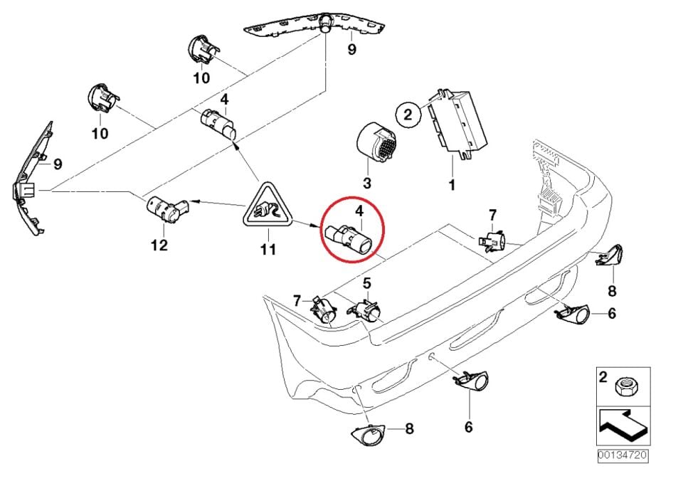 BMW 3-5 SERİSİ PARK MESAFE SENSÖRÜ PDC E38.E39.X5.E46 2 Lİ YAN SANAYİ