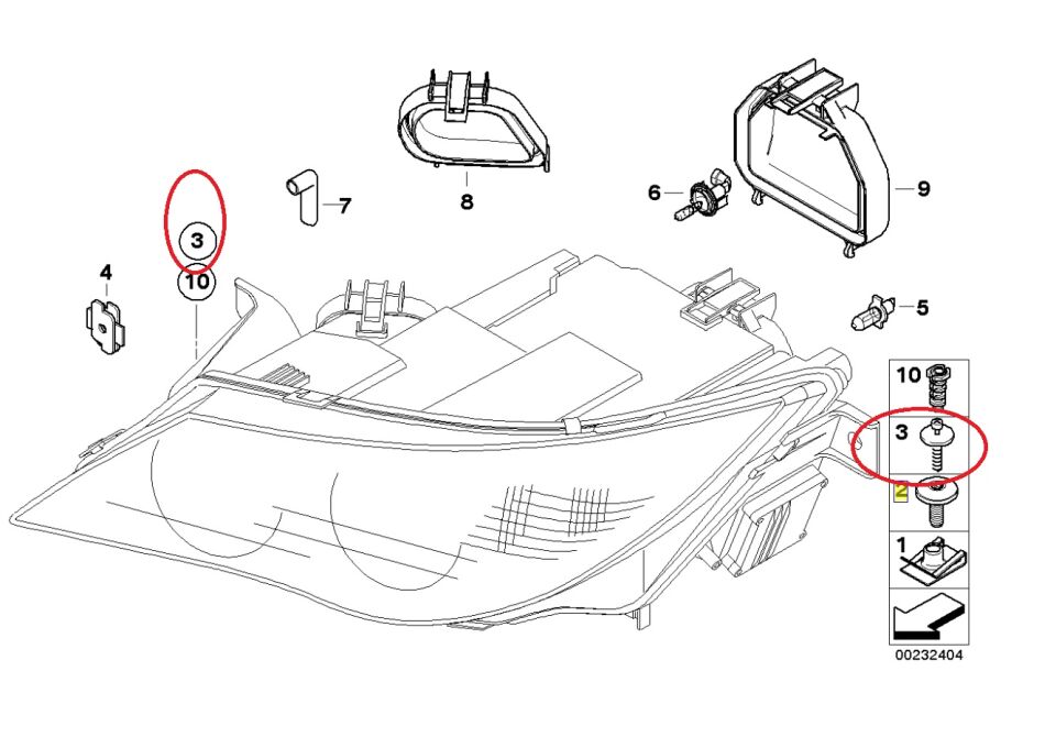 BMW 1-5 SERİSİ FAR CİVATASI E36.E60.F10.G30.F20 4 LÜ