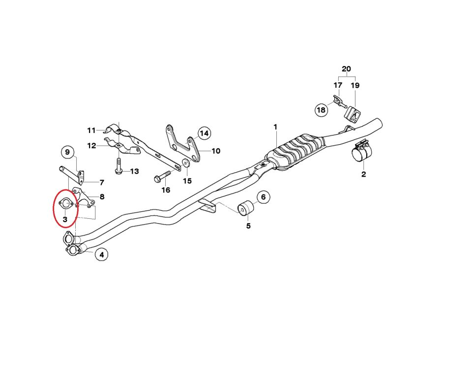 BMW 3-5 SERİSİ EKSOZ BOĞAZ CONTASI M54 - BÜYÜK - E39.E46.X5.E60 2 Lİ YAN SANAYİ