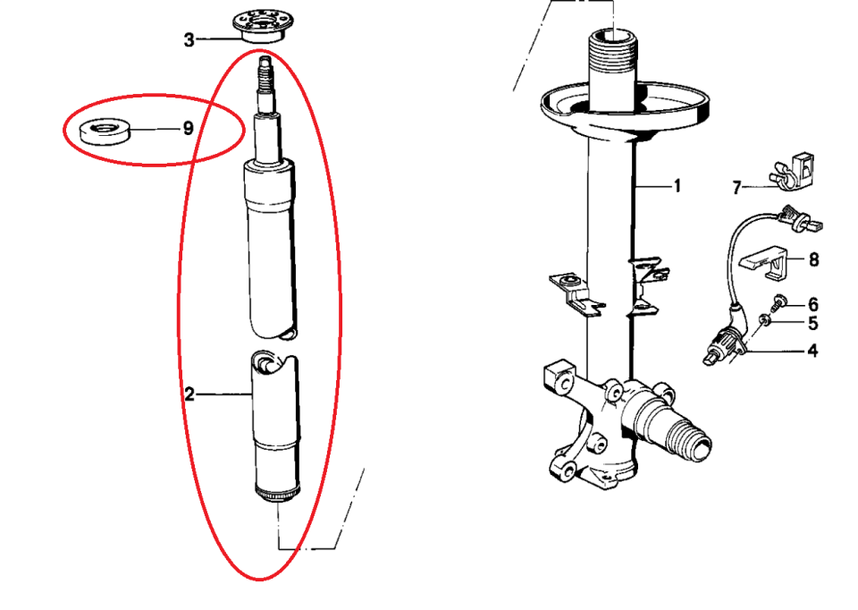 BMW 5 SERİSİ ÖN AMORTİSÖR KISA TİP E34 2 Lİ YAN SANAYİ