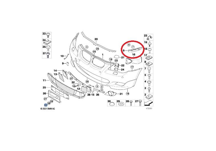BMW 5 SERİSİ ÖN TAMPON BRAKETİ R - SAĞ - E60 YAN SANAYİ