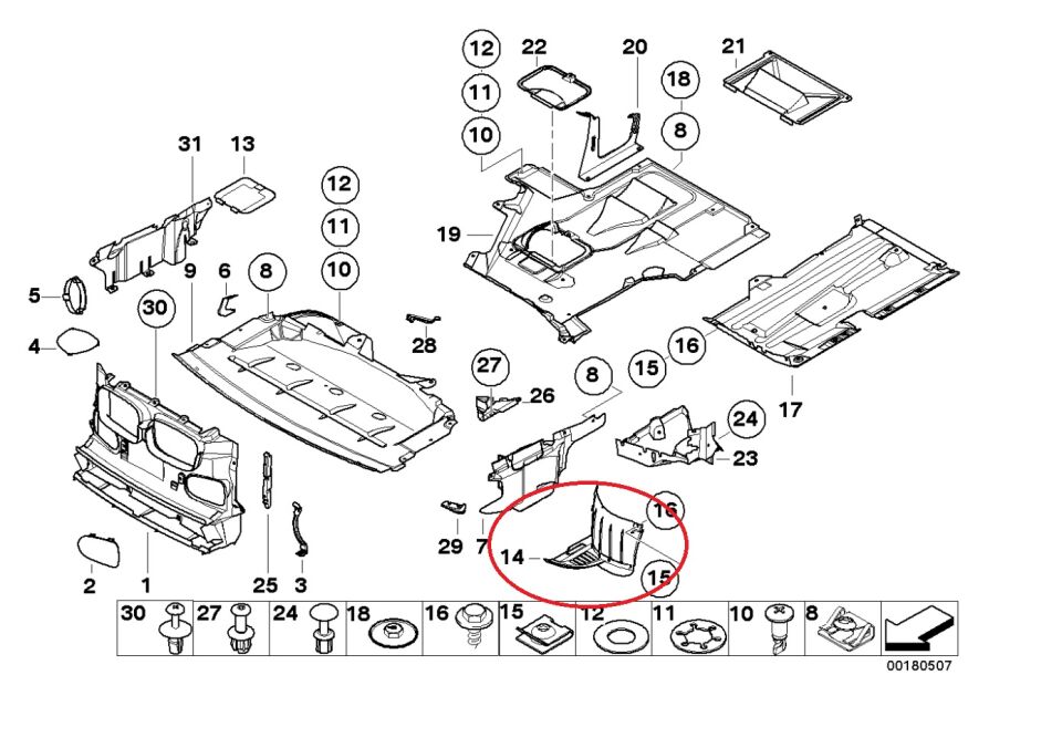 BMW 5 SERİSİ ÖN ÇAMURLUK UC DAVLUMBAZI R - M - LASTİKLİ E39.M5 YAN SANAYİ