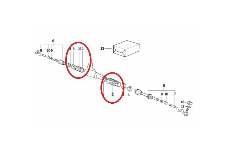 BMW 3 SERİSİ DİREKSİYON ROT KÖRÜĞÜ E36.Z3 2 Lİ YAN SANAYİ