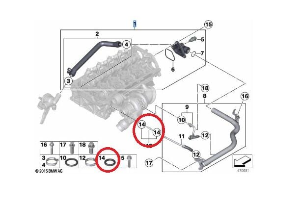 BMW 3 - 5 SERİSİ SİLİNDİR KAPAĞI O-RİNGİ F20.F30 ORJİNAL