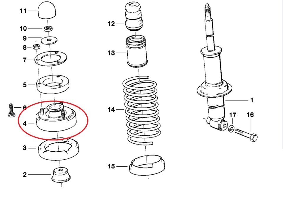BMW 5 SERİSİ ARKA AMORTİSÖR ÜST TAKOZU E34 2 Lİ YAN SANAYİ