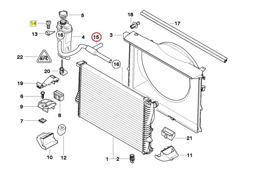 BMW 5 SERİSİ RADYATÖR HORTUMU E38.E39.M62 YAN SANAYİ