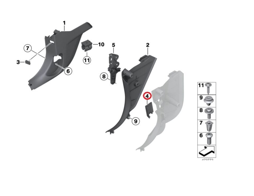 BMW 1-3 SERİSİ OBD KAPAĞI - SİYAH - F20.F30.F32.F36 YAN SANAYİ