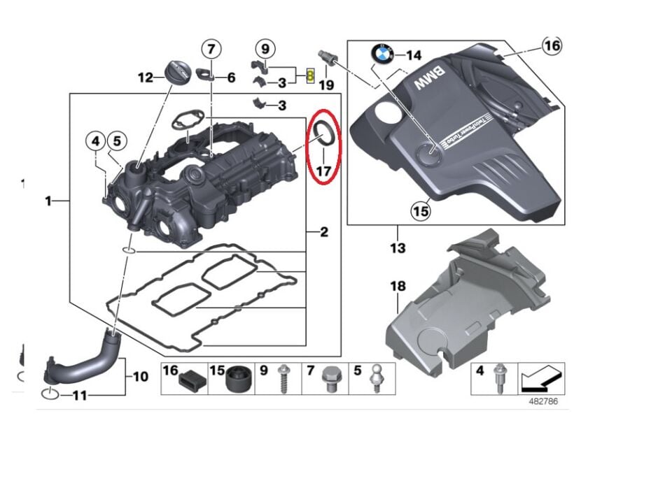 BMW 3-5 SERİSİ KÜLBÜTÖR  KAPAK KEÇESİ F10.F20.F30 ORJİNAL
