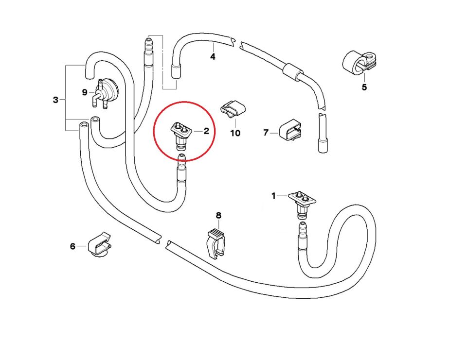 BMW 5 SERİSİ FAR YIKAMA FİSKİYESİ - R - E39 YAN SANAYİ