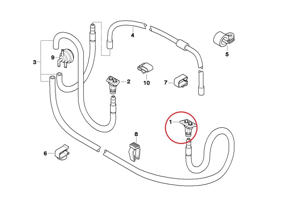 BMW 5 SERİSİ FAR YIKAMA FİSKİYESİ - L - E39 YAN SANAYİ
