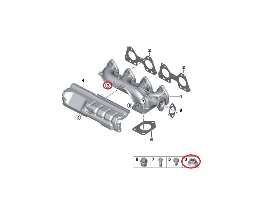 BMW 3-5 SERİSİ EKSOZ MANİFOLD SOMUNU E87.F20.E90.F30.G20.F10 ELRİNG