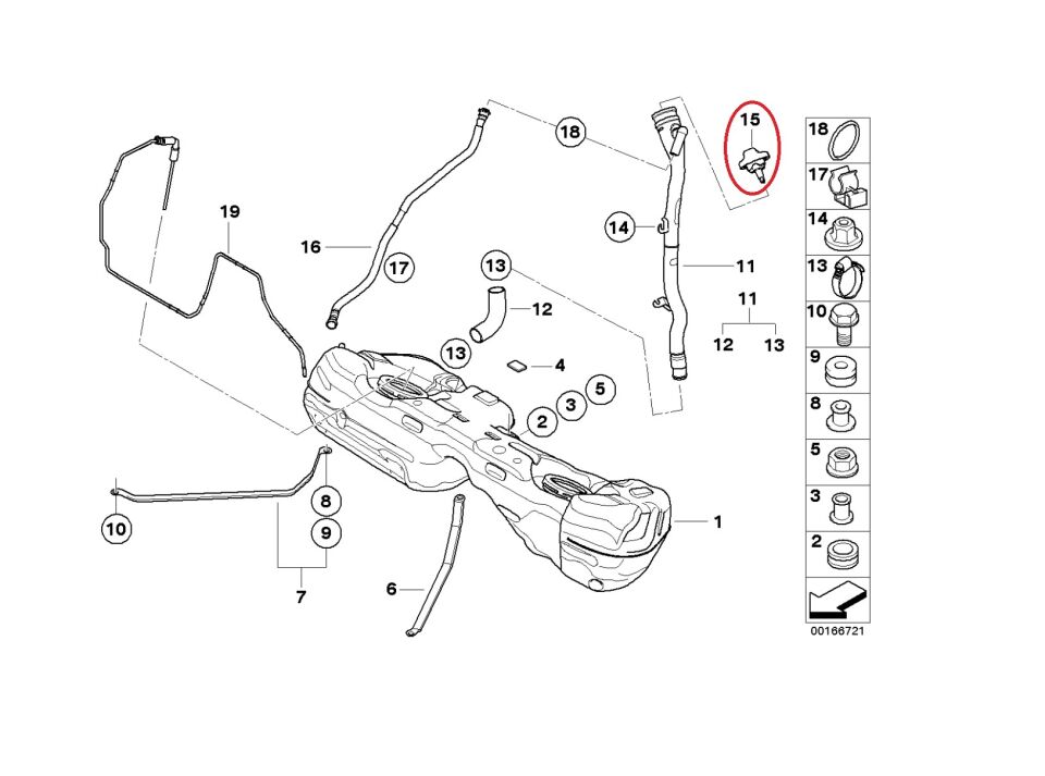 BMW 3-5 SERİSİ BENZİN DEPO KAPAĞI E39.E46.X5.E60.X3.E87 FEBİ
