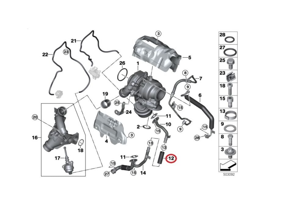 BMW 3-5 SERİSİ TURBO HORTUMU F10.F20.F30.G20.G30 YAN SANAYİ