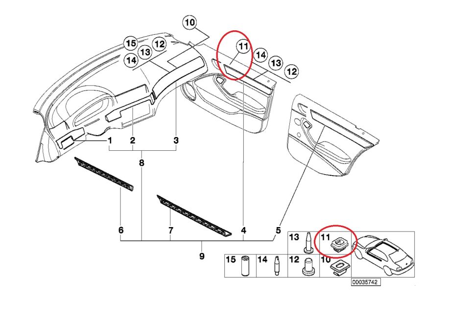 BMW 3 - X5 SERİSİ MAUN KLİPS E46.E90.E53 10 LU YAN SANAYİ