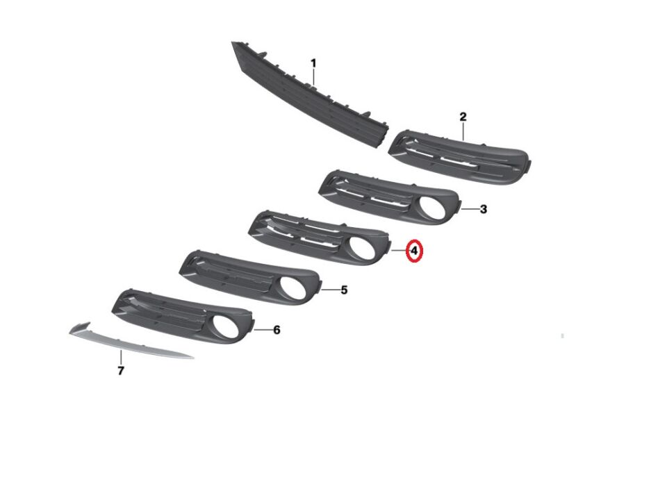 BMW 5 SERİSİ ÖN TAMPON IZGARA L MODERN-LUXURY - FULL AÇIK F10 LCİ YAN SANAYİ