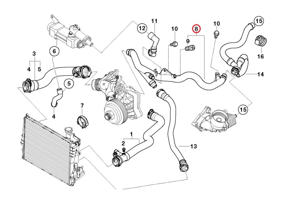 BMW 3-5 SERİSİ GERİ DÖNÜŞ BORUSU E90.E46.E60.M57N.M47N YAN SANAYİ
