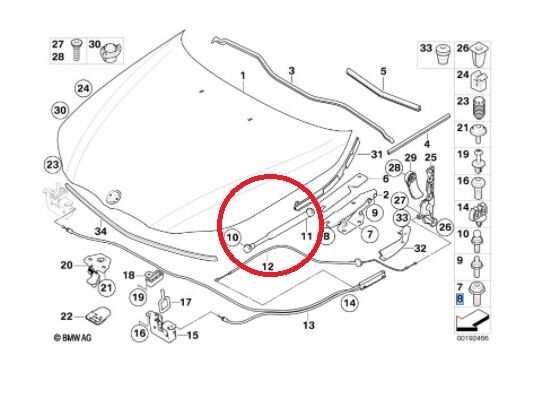 BMW 5 SERİSİ MOTOR KAPUT AMORTİSÖRÜ E60 YAN SANAYİ