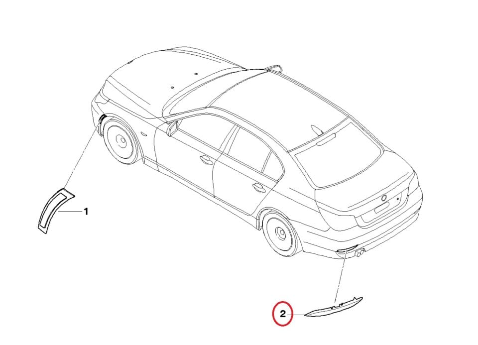 BMW 5 SERİSİ ARKA TAMPON REFLEKTÖRÜ - R- E60.LCI YAN SANAYİ