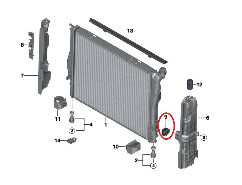 BMW 1-3 SERİSİ RADYATÖR ALT TAKOZU E87.E90 YAN SANAYİ