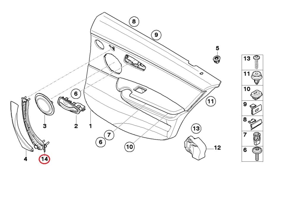 BMW 3 SERİSİ KAPI İÇ KOLU TAKIMI  - TAIWAN - E90.LCI.E92.E93 YAN SANAYİ