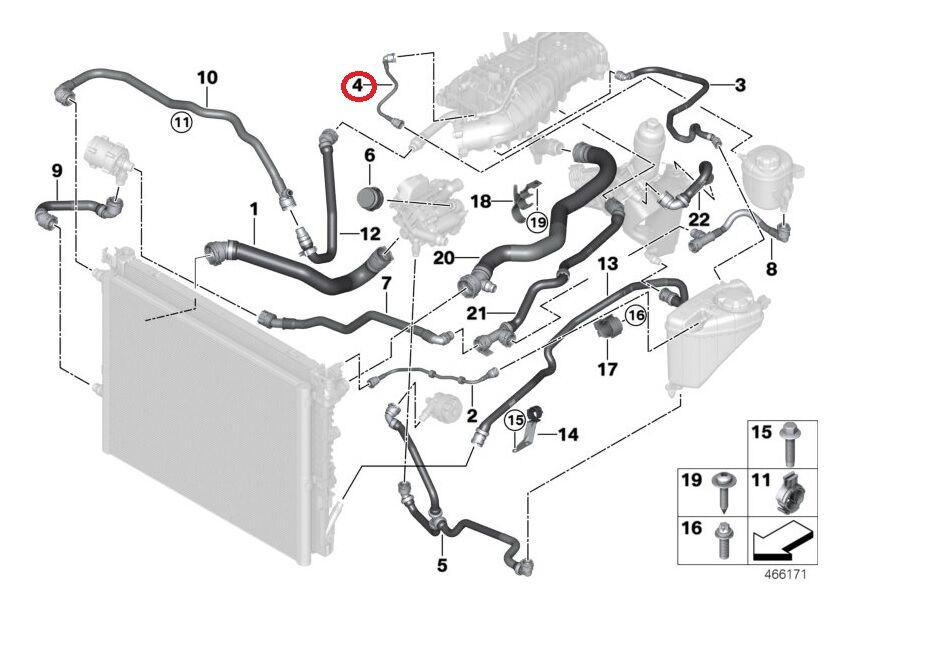 BMW 5 SERİSİ RADYATÖR İNCE SU DEPO HORTUMU G30 YAN SANAYİ