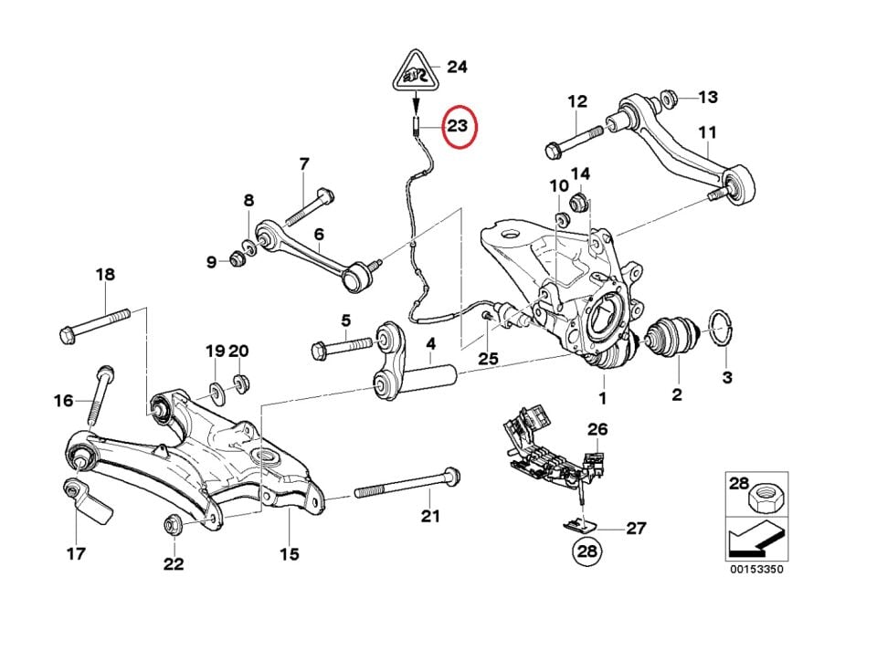 BMW X5 SERİSİ ARKA ABS SENSÖRÜ DSC E53 YAN SANAYİ
