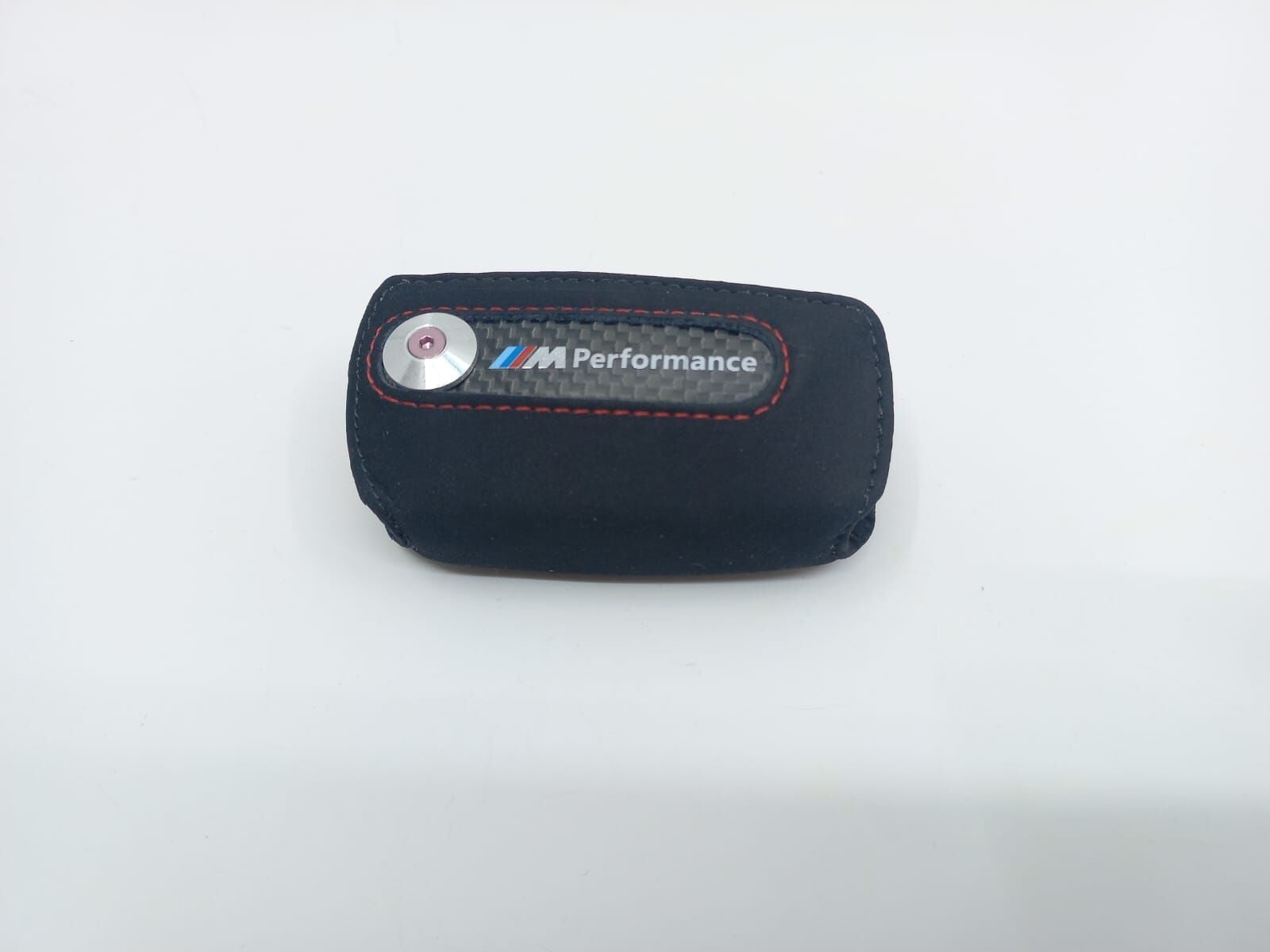 BMW 3-5 SERİSİ ANAHTARLIK = KIRMIZI DİKİŞ = ALACANTRA - M PERFORMANCE - F10.F20.F30.F32.F36 YAN SANAYİ