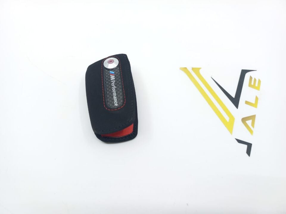 BMW 3-5 SERİSİ ANAHTARLIK = KIRMIZI DİKİŞ = ALACANTRA - M PERFORMANCE - F10.F20.F30.F32.F36 YAN SANAYİ