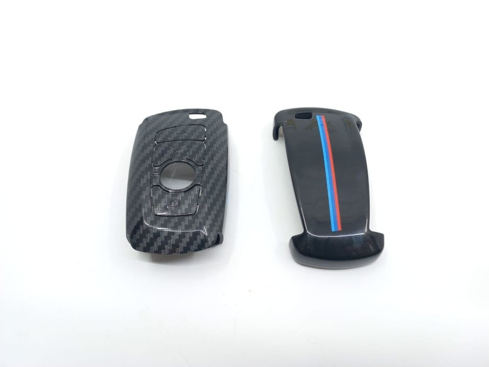 BMW 3-5 SERİSİ ANAHTARLIK KILIFI PLASTİK - M KARBON - ŞERİTLİ F10.F20.F30 YAN SANAYİ