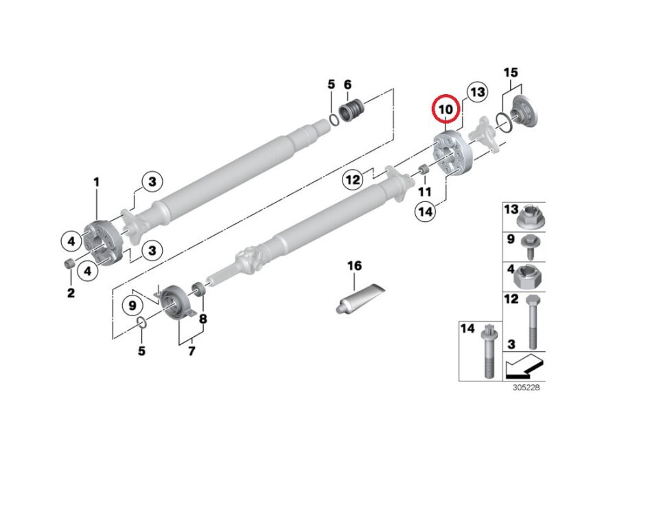 BMW 3-5 SERİSİ ŞAFT LASTİĞİ TAKOZU F20.E90.E60.F10.G30 FEBİ