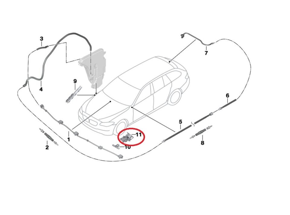 BMW X5 SERİSİ CAM SU FİSKİYE MEMESİ E70 YAN SANAYİ
