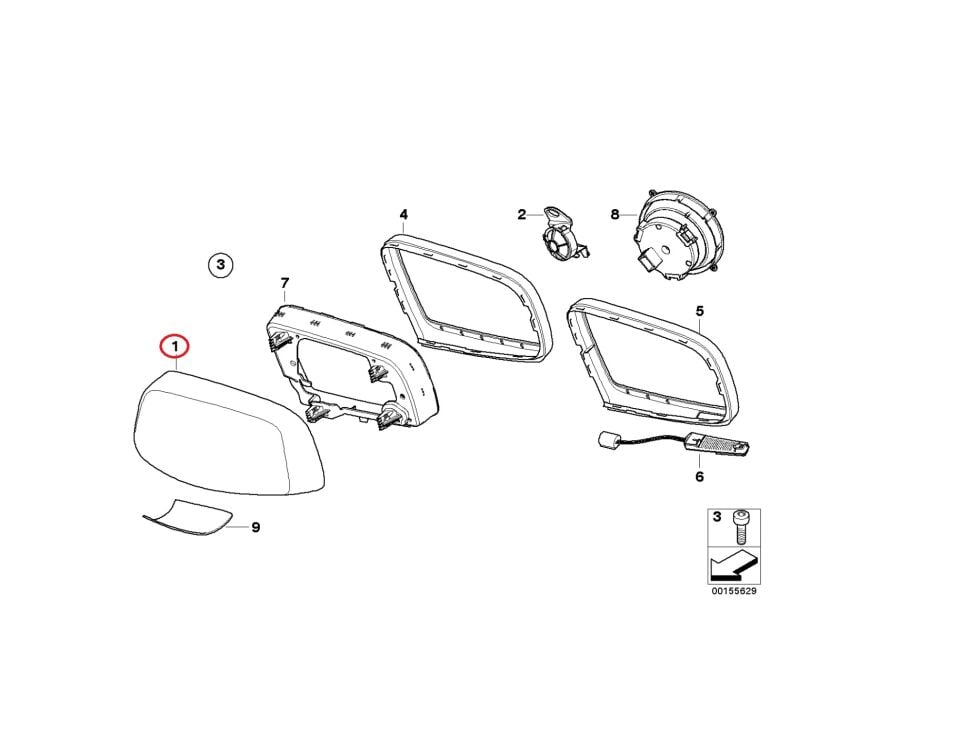 BMW 5 SERİSİ AYNA KAPAĞI - R - E60 YAN SANAYİ