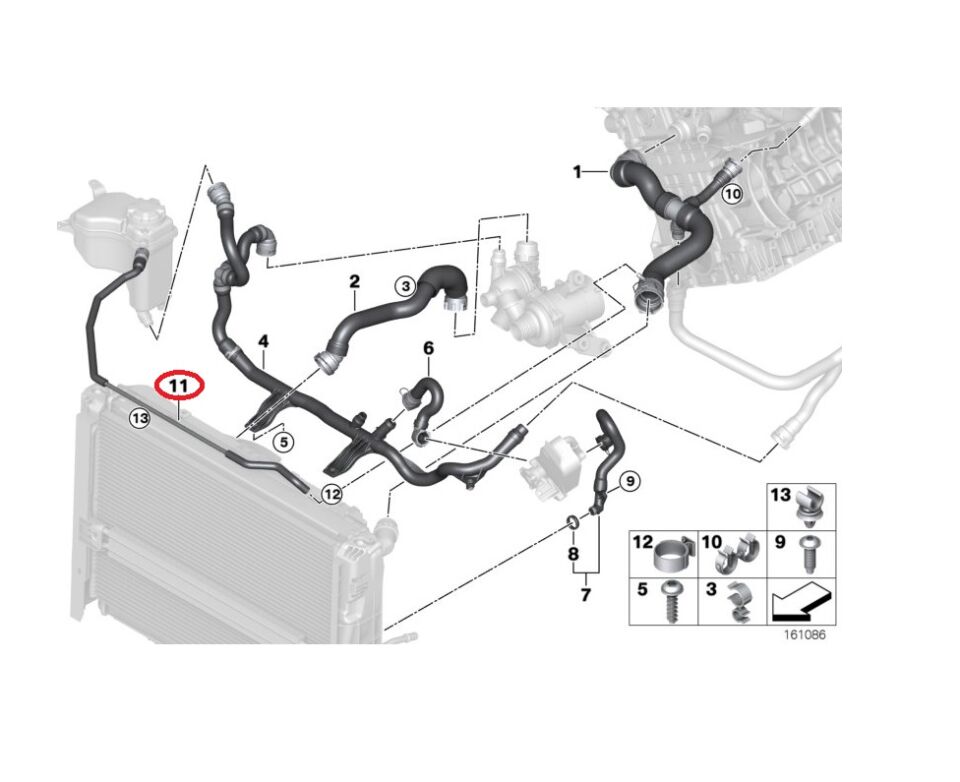 BMW 3 SERİSİ RADYATÖR SU HORTUMU E90.E92 YAN SANAYİ