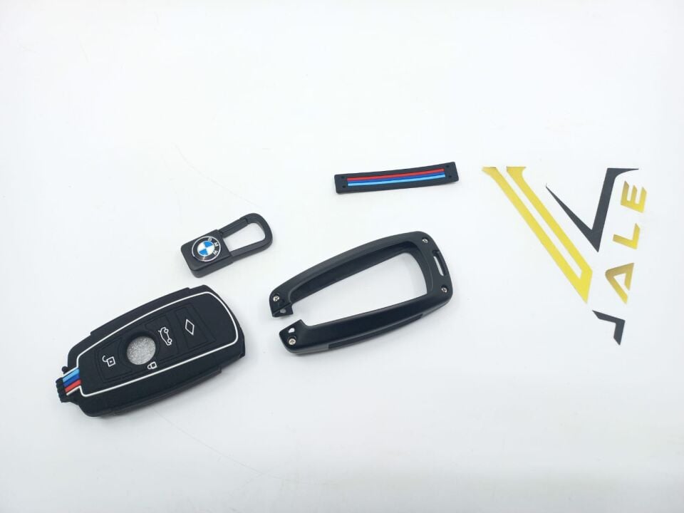 BMW 3-5 SERİSİ ANAHTARLIK KILIFI =SİYAH = METAL - M - F10.F20.F30 YAN SANAYİ