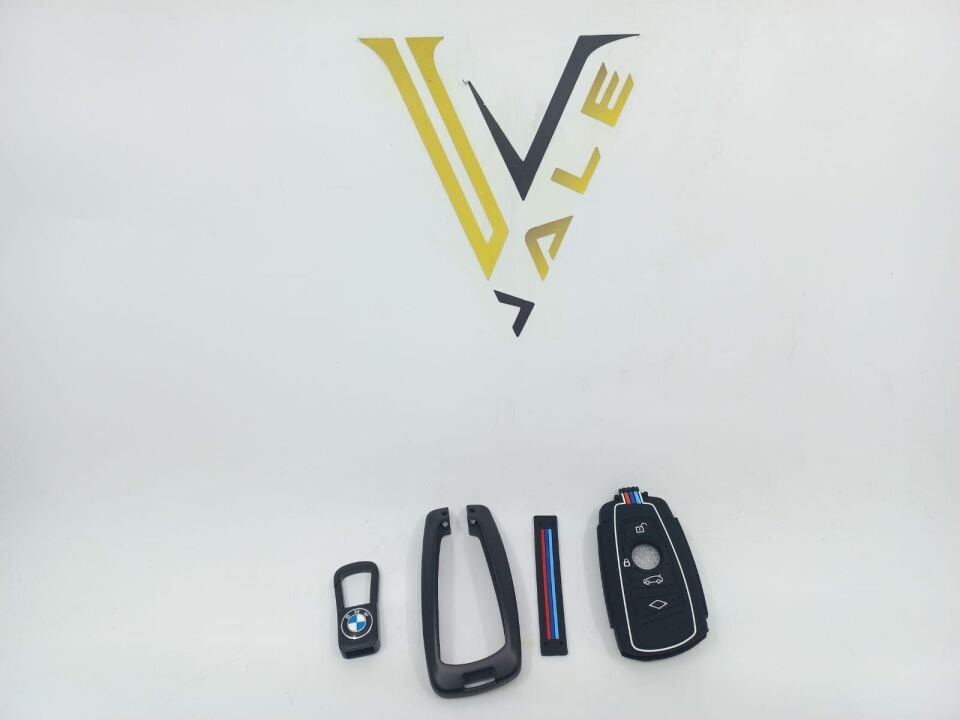 BMW 3-5 SERİSİ ANAHTARLIK KILIFI =SİYAH = METAL - M - F10.F20.F30 YAN SANAYİ