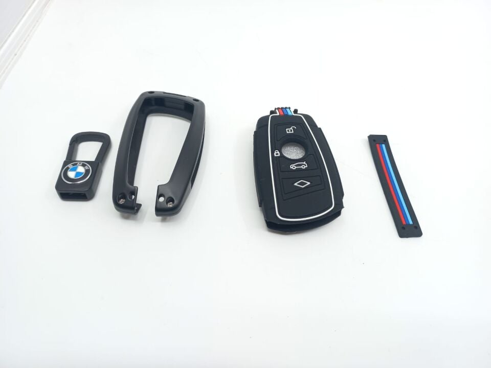 BMW 3-5 SERİSİ ANAHTARLIK KILIFI =SİYAH = METAL - M - F10.F20.F30 YAN SANAYİ