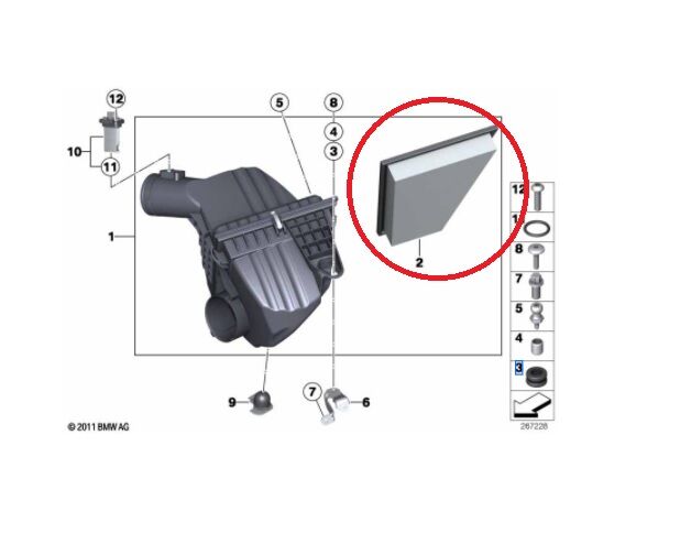 BMW 5 SERİSİ HAVA FİLTRESİ BENZİNLİ F10.520İ BOSCH